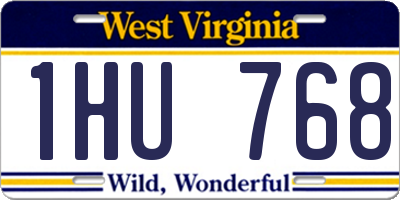 WV license plate 1HU768