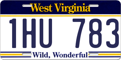WV license plate 1HU783
