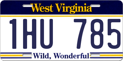 WV license plate 1HU785