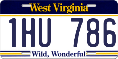 WV license plate 1HU786