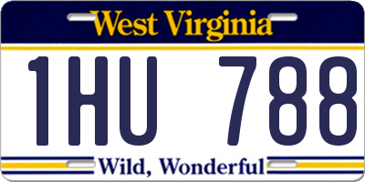 WV license plate 1HU788