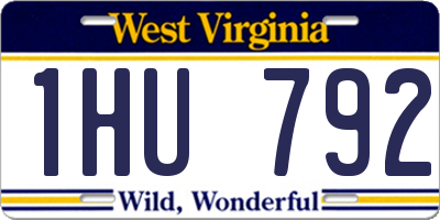 WV license plate 1HU792