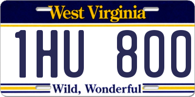 WV license plate 1HU800