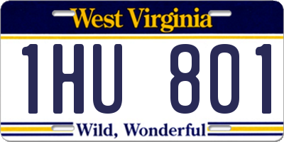 WV license plate 1HU801