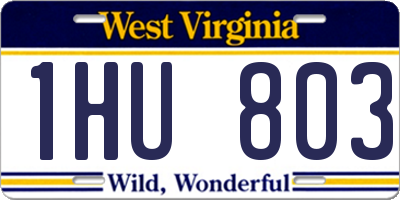 WV license plate 1HU803