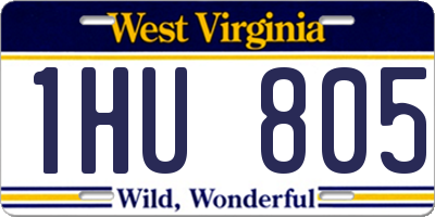 WV license plate 1HU805