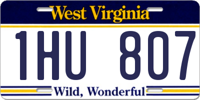 WV license plate 1HU807