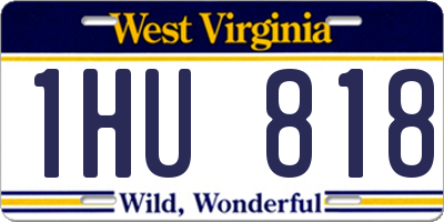 WV license plate 1HU818