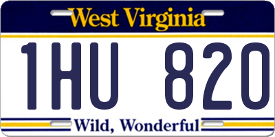 WV license plate 1HU820