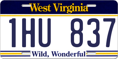 WV license plate 1HU837