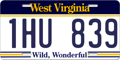 WV license plate 1HU839