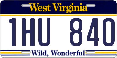 WV license plate 1HU840
