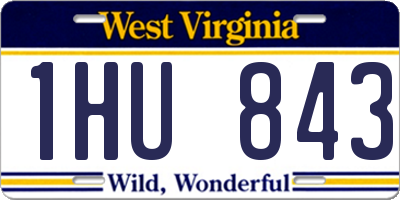 WV license plate 1HU843