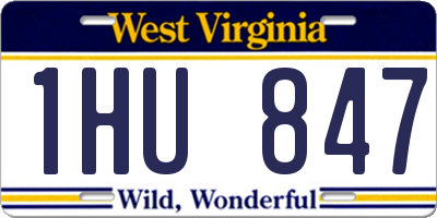 WV license plate 1HU847