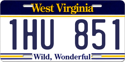 WV license plate 1HU851