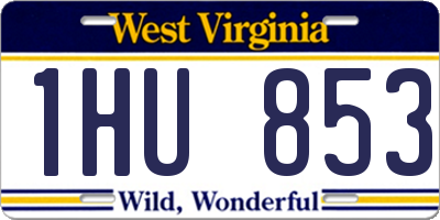 WV license plate 1HU853