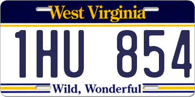 WV license plate 1HU854
