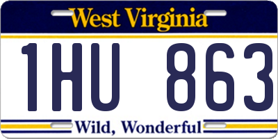 WV license plate 1HU863