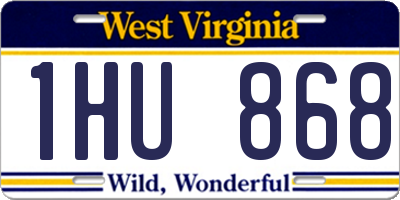 WV license plate 1HU868