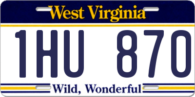 WV license plate 1HU870