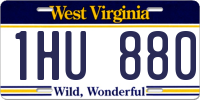 WV license plate 1HU880
