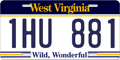 WV license plate 1HU881