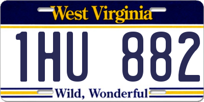 WV license plate 1HU882