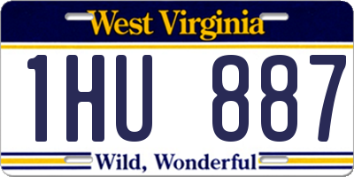 WV license plate 1HU887