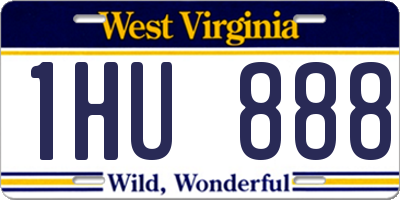 WV license plate 1HU888