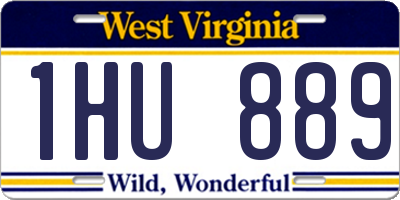 WV license plate 1HU889
