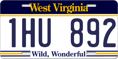 WV license plate 1HU892