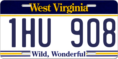 WV license plate 1HU908