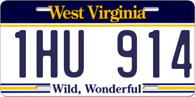 WV license plate 1HU914