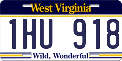 WV license plate 1HU918