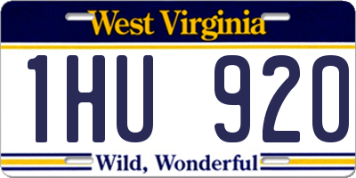 WV license plate 1HU920