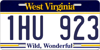WV license plate 1HU923
