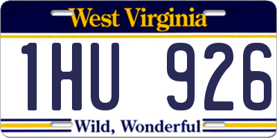 WV license plate 1HU926