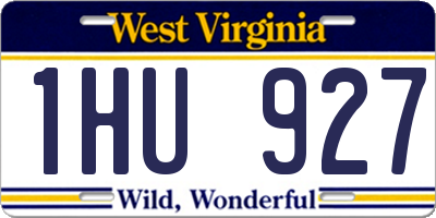 WV license plate 1HU927