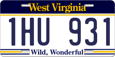 WV license plate 1HU931