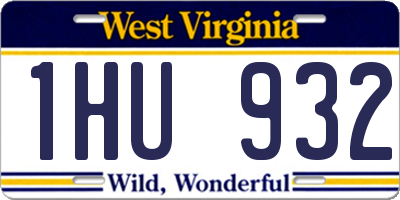 WV license plate 1HU932