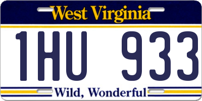 WV license plate 1HU933