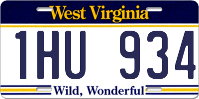 WV license plate 1HU934