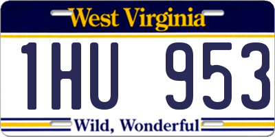 WV license plate 1HU953