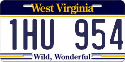 WV license plate 1HU954
