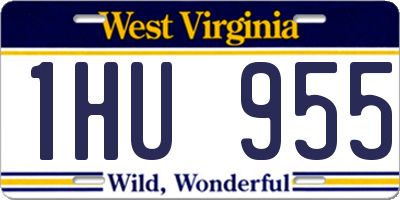 WV license plate 1HU955