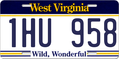 WV license plate 1HU958