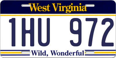 WV license plate 1HU972