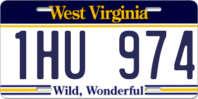 WV license plate 1HU974
