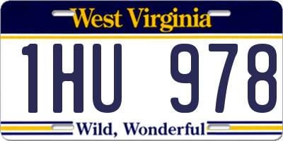 WV license plate 1HU978