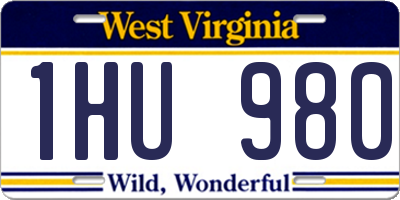 WV license plate 1HU980